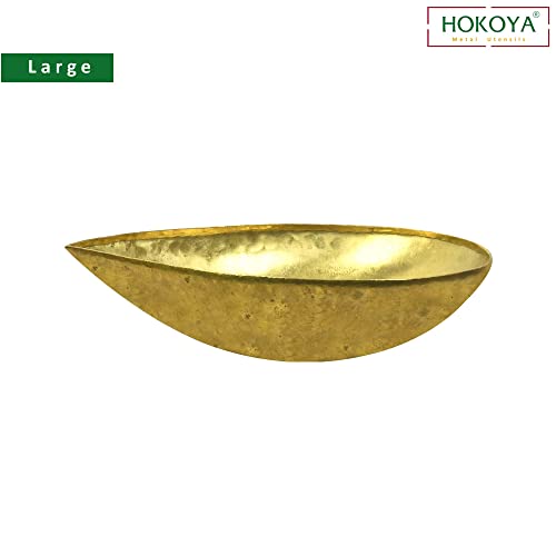Image of HOKOYA Pital Formal Diya Set, Brass Puja Lamp, Large, Set of 108