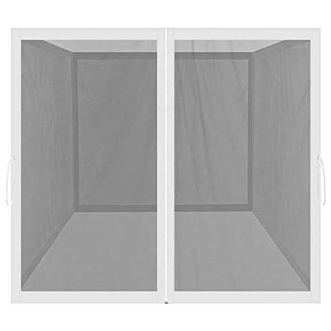 Mosquito Net for Outdoor Patio and Garden, Screen House for Camping and Deck, Gazebo Screenroom, Zippered Mesh Sidewalls for 10x 10 Gazebo (White) Cover