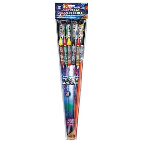 SPARKLERS CLUB Lot de 10 Pétards Fusées Space Machine® - Assortiment Effets Spectaculaires &...