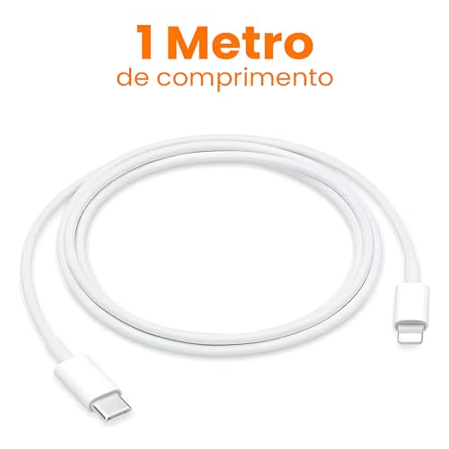 Fonte Carregador 25W Turbo + Cabo Usb-C-Lightning Compatível iPhone X Xr SE 11 12 13 14 Carga Ultra