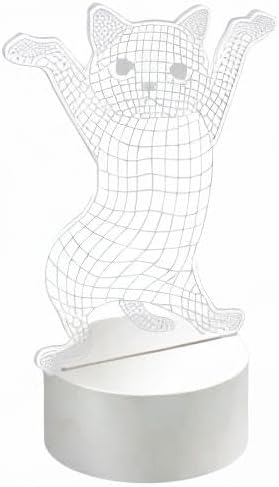 Miniatura 8 de Divertida lámpara de regalo para amantes de los gatos, regalo bailarín, luz nocturna de gato regulable, ilusión 3D, lámpara de noche, decoración de