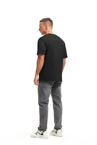 KLIEGOU Men's 100 Cotton Loose Fit Thick T-Shirt Heavy Weight Crewneck Tees for Men3