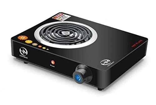 HM Hot Plate Radiant Cooktop Powder Coated Manual Electric Induction Cooktop Stove Chula With 1 Burner (1 Year Warranty) (Black Burner 2000 Watts)