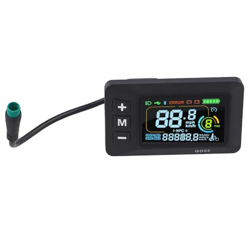 E-Bike LCD Display with 5 Pin Interface Cable 24V 36V 48V 60V Cycling Computer Bicycle Speedometer Odometer for Electric Bike Modification