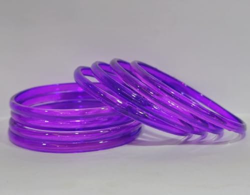Image of Colorful Jelly Bangles Set of 8 - Transparent Candy Color Stackable Bracelets, Lightweight Fashion Accessories for Women & Girls