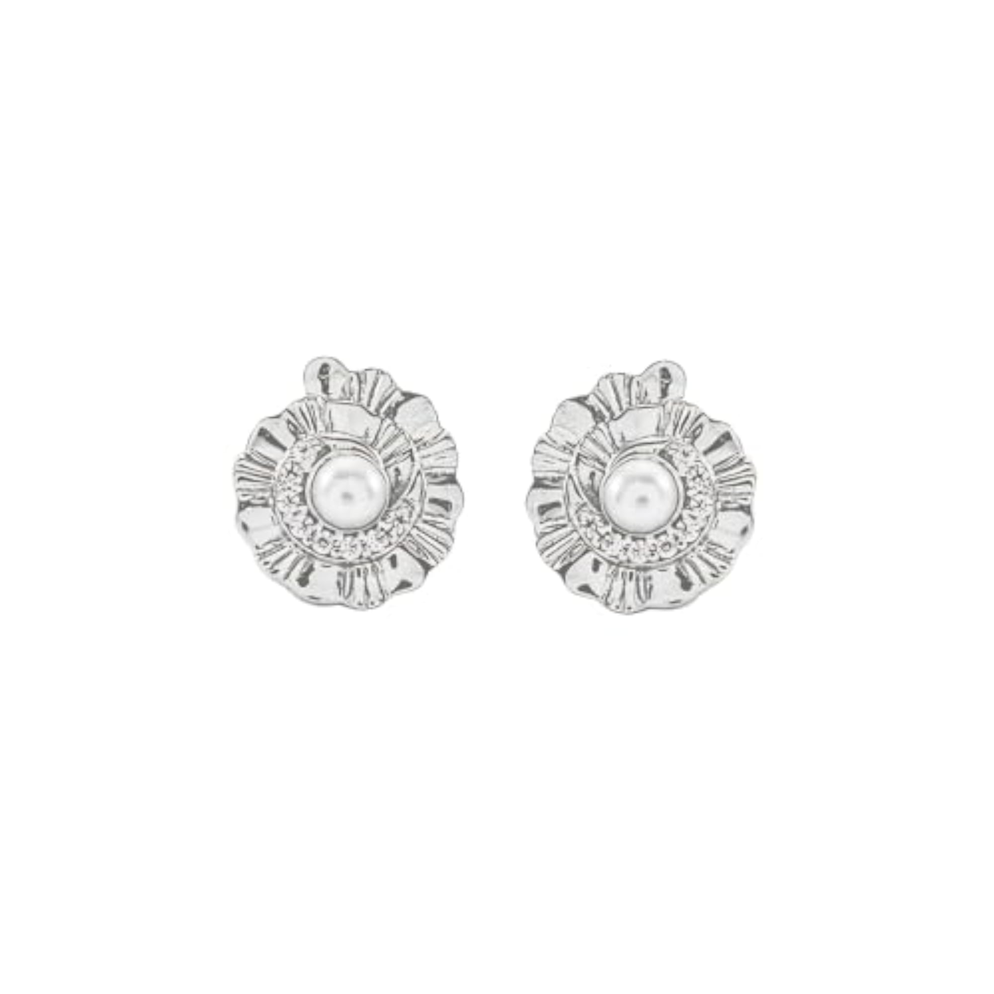 925 Sterling Silver Seashells Pearl Stud Earrings