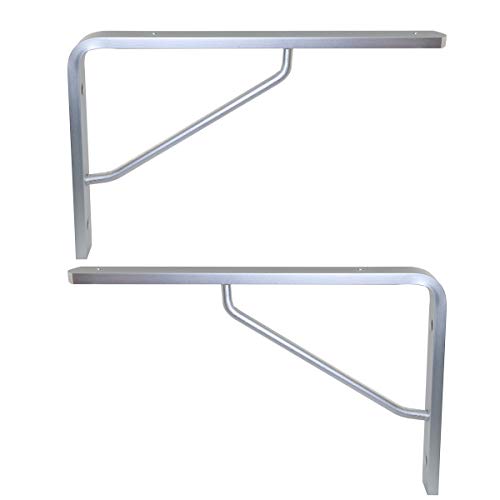 Boeray ZJ0024 2 Pack 14 Inch Aluminum Alloy Shelf Bracket 90 Degree Angle Heavy Duty Max. Load 220 Lb Wall Floating Shelves Tripod Triangle thumb #4