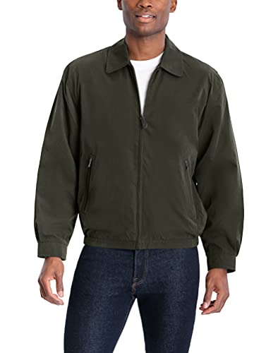 London Fog Men's Auburn Zip-Front Golf Jacket (Regular & Big Sizes), Olive, X-Large Tall