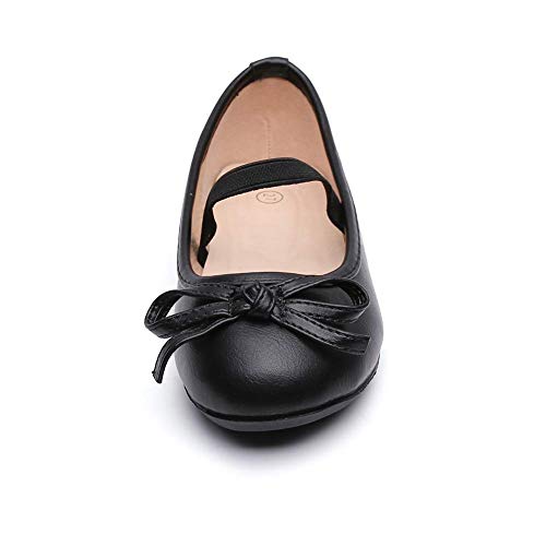 Girl's Ballerina Flat Slip on Ballet Dress Shoes Black 10.5 M US Toddler3