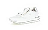 Gabor Baskets basses pour femme, chaussures basses, semelle intérieure amovible, largeur supplémentaire confortable (H), Blanc/argenté, 39 EU Large