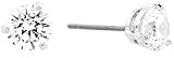 Swarovski Pendientes Solitaire, blanco, Baño de Rodio