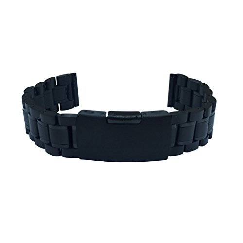 Preisvergleich Produktbild 20mm Schwarz Massives Edelstahl Uhren-Armband Gerade Ansatz