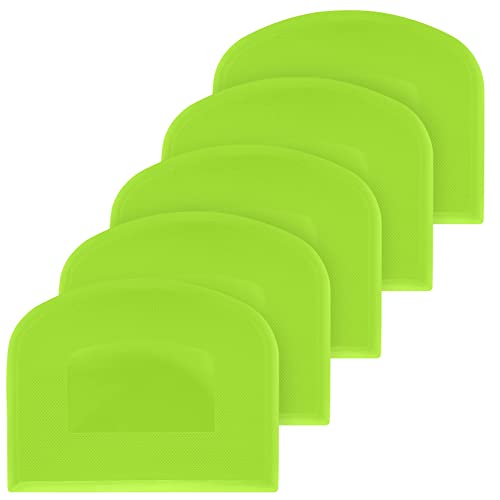 5 Pcs Dough Scraper, Plastic Bowl Scraper, Bench Cutter Scraper, Multipurpose Bread Dough Scraper Cutter Kitchen Tool for Dough, Pastry, Pizza, Bread, Baking, Cake Scraper Cutter - Green