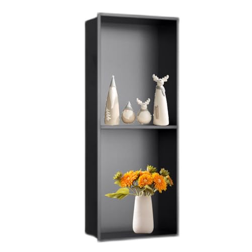 Niche de douche noire en acier inoxydable pour ranger sans carreler