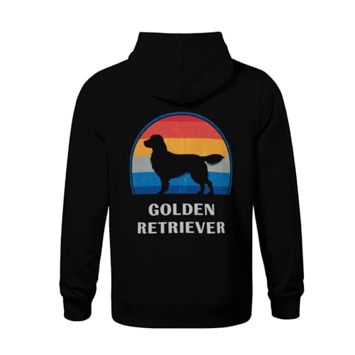 Kids Vintage Silhouette Golden Retriever Vintage Boys Girls Lightweight Kangaroo Pocket Fleece Hoodies3