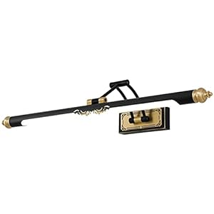 XH&XH Industrielle Wandleuchten, Spiegel Frontleuchte Vintage Schwarz American Art Carving Badezimmerbeleuchtung Energiesparende LED Bad Wandschrank Lampe Waschtisch Make Up Acryl Maskenschirm Vol