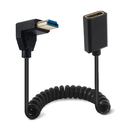 Câble d'extension HDMI 8K 60Hz mâle femelle coudé HDMI 2.1 en spirale