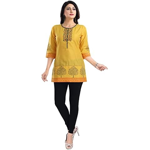 Yellow Solid Tunic for Casual and Party Wear Cover