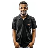 Marwin Sports Dodge SRT Official Licensed Fanwear Men Black Polyester Short Sleeve Classic 3-Button Polo Shirt, L