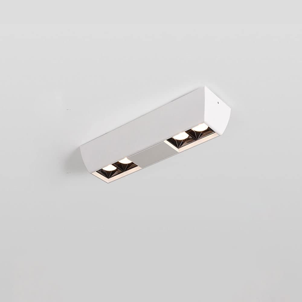 White Led Ceiling Spotlight Fixture Linear Surface Mounted Lighting Fixture, Aluminum Housing, 3000K Warm White Long Strip Directional Spotlight, Corridor Ceiling Lamps/4Light