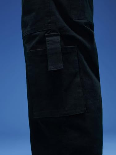 Image of Veirdo Baggy Fit with Button Closure Solid Lycra Woven Cargo Pants for Men (Colors: Beige, Black, Brown, Grey, Navy & Olive)