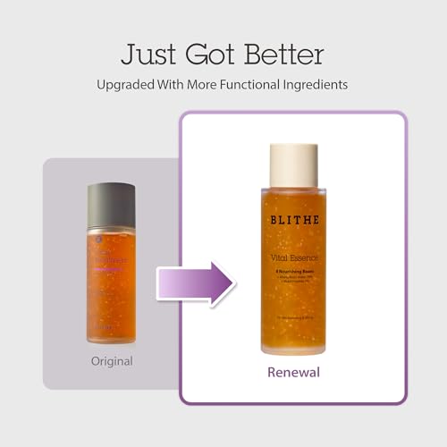 BLITHE Vital Essence 8 Beans - Korean Skin Care Elasticity & Skin Barrier, Adenosine Vitamin E - Fermented Olive & Argan Oil (4.1 fl oz)