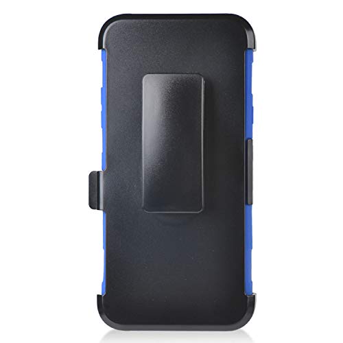 Z-Gen - Lg K40 /X420 - Hybrid Armor Phone Case W/Stand/Belt Clip Holster + Tempered Glass Screen Protector - Cv1 Blue #TOP4