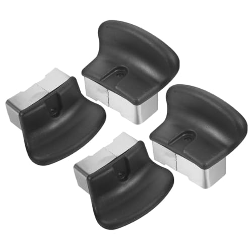 LABRIMP Repuesto mango ergonómico para olla con diseño en oreja, acero inoxidable negro, 4 piezas con resistencia al calor y fácil instalación, adecuado para olla a presión y vaporera miniatura 1