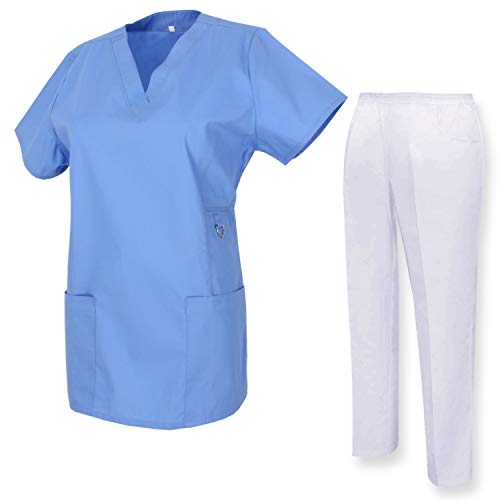 MISEMIYA Unisex Uniform Medizinische Uniform mit Oberteil und Hose Gr. S, Ensembles Sanitaires 707-4 Celetes