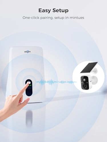 Image of Hiseeu Solar Camera Outdoor Wireless, 4 Cam-Kit, No Subscription, Expandable to 10CH, Home Security Camera System, 2K Color Night Vision, PIR /AI Detection, IP66, 2.4G & 5G WiFi, 1TB Local Recording