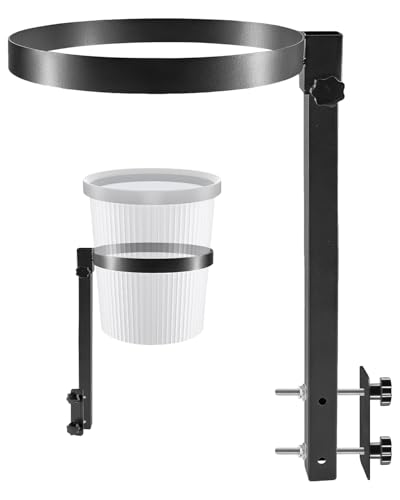 5 Gallon Trash Bucket Holder, Bucket Storage Holder Mount with Clamp Compatible with Zero Turn Mowers with 1.27 and 1.88 Inches Frame Widths