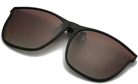 Long Keeper Polarised Clip on Sunglasses - Sunglasses Clip on Glasses for Men Women, Large Frame Clip-on flip up Sunglasses for Driving Fishing Outdoor