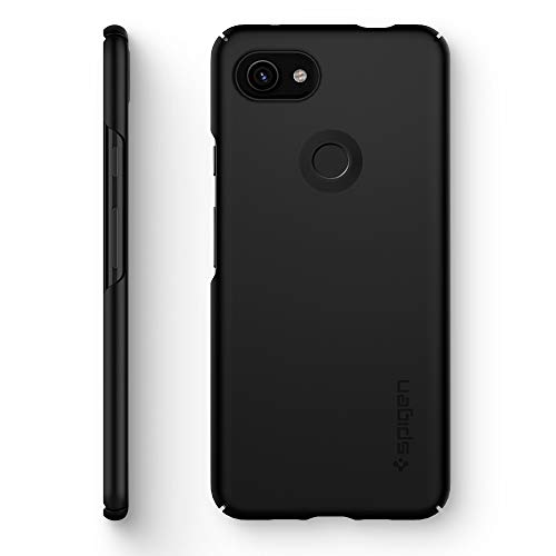 Image of Spigen Thin Fit Back Cover Case Compatible with Google Pixel 3a (Poly Carbonate | Black)