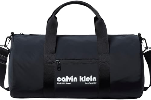 Calvin Klein Men's Graphic Crossbody Duffle Bag with Retro Logo, ...