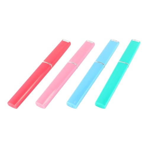 Nicear Paquete de 4 limas de uñas de vidrio con estuche, superficie de cristal grabada de doble cara, herramientas profesionales para el cuidado de uñas naturales y artificiales.