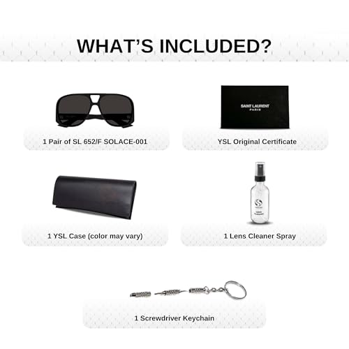 SAINT LAURENTSL SL 652/F SOLACE Aviator Sunglasses + Bundle with eSHADES Luxury Eyewear Kit4