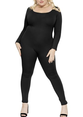Image of STRETCH IS COMFORT Womens Plus Size Tank Unitard Athletic Rompers For Women