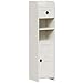 BEWISHOME Mobile Bagno,Mobiletto Stretto Bagno,Organizer da Bagno in stile Country,armadietto da Terra Salvaspazio con Cassetto,20x20x80cm,Bianco Nuvola EYYG05W immagine
