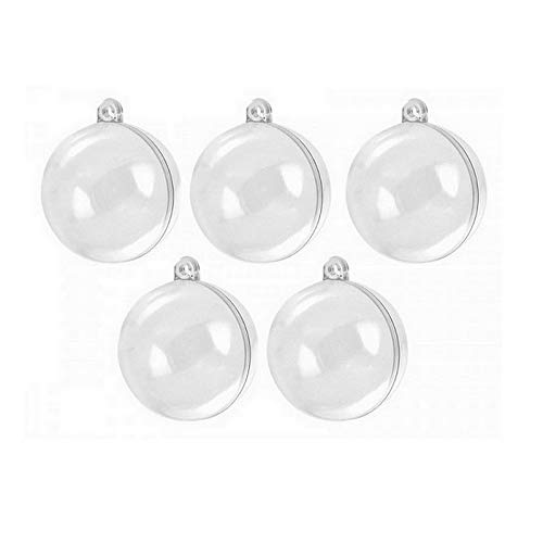 Lot de 5 Boules en Plastique Transparent séparable diam 10cm, Contenant Cristal sécable Alimentaire