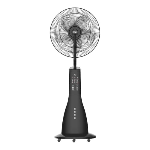 EDM Ventilador Nebulizador Negro 70W Ø41 x 128 cm