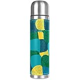 Stainless Steel Leather Vacuum Insulated Mug Abstract Thermos Water Bottle for Hot and Cold Drinks K