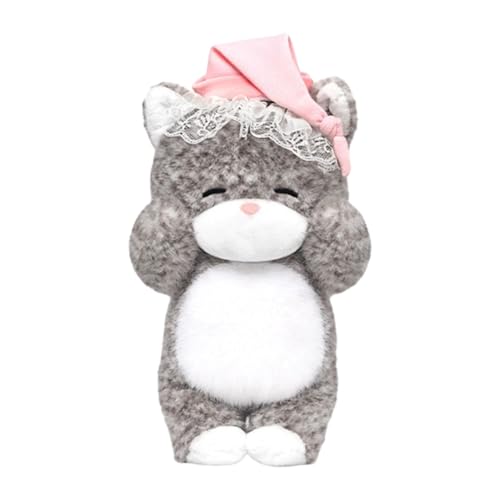 Jouet en peluche chat endormi de 35 cm pour décoration de salon