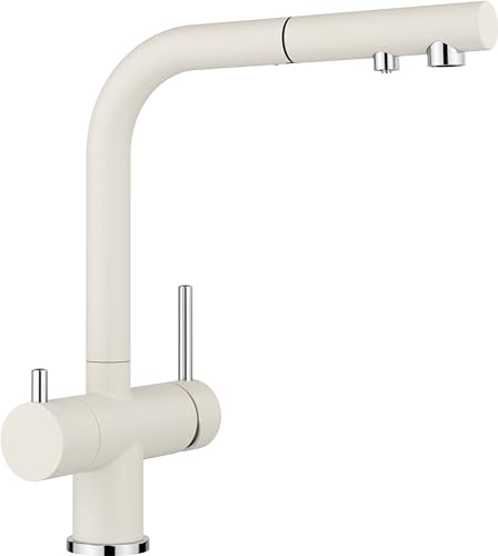 FONTAS-S II Filtro Rubinetto da cucina in bianco morbido Alta pressione con tubo estraibile prevenzione del riflusso qualità sicura dellacqua e risparmio idrico filtro è necessario