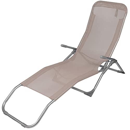 Annastore Sonnenliege Corfu aus leichtem Stahl - faltbar - Taupe