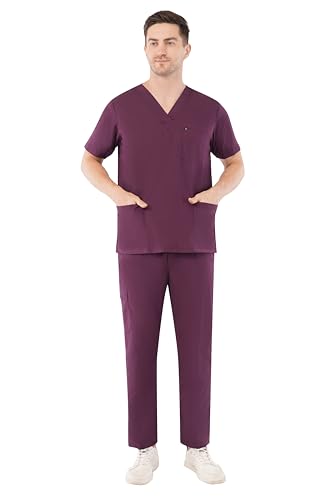 Image of PRAGATI TRENDS Premium Unisex Scrub Suit With Customize Name Print Option(Follow the Description) V-Neck Top and Cargo Type Trouser
