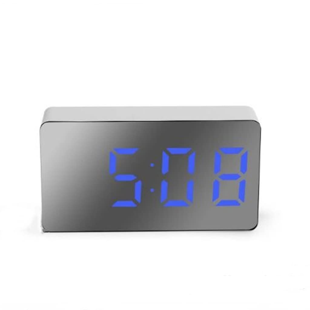 HRWLY Digital Alarm Clock Snooze LED Time Night Light 3 Alarms Display Table with(Argento)