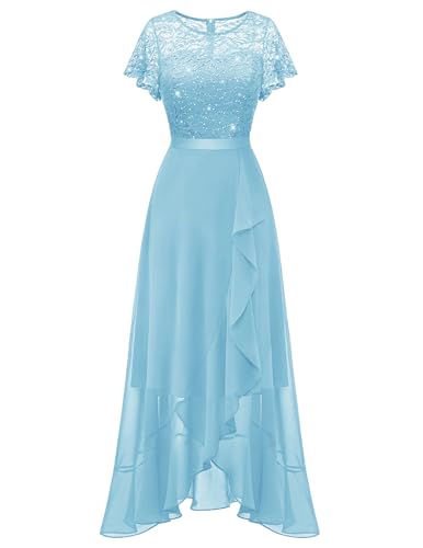 Image of BeryLove Formal Dresses for Women 2026 Wedding Guest with Slit Cocktail Elegant Lace Long Prom Dress
