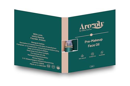Image of Arezou Pre-Makeup Face Oil & Soap Mini Kit - Natural Hydrating Primer with Cedarwood Essential Oil for Smooth, Glowing Skin | Face Oil 2ml + Gentle Cleanser Soap 25g | Organic Skincare, Travel-Size Gift Set for Radiance & Deep Moisture