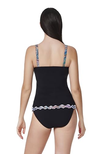 Profile by Gottex Layla Tricolore E-Cup Tankini Top - Built-in Bra, Adjustable Straps, Front Lining, Bottom Sold Separately3