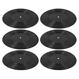 6 Pezzi Disco in Vinile Decorativo Nero in Plastica